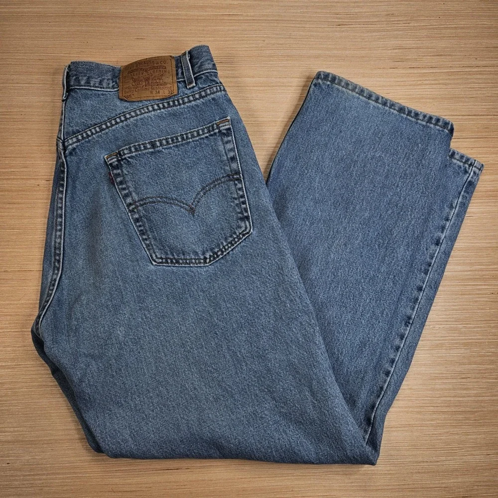 Vintage Levis Y2K Loose Straight Fit Jeans Mens 34x32 Blue Denim Casual Workwear